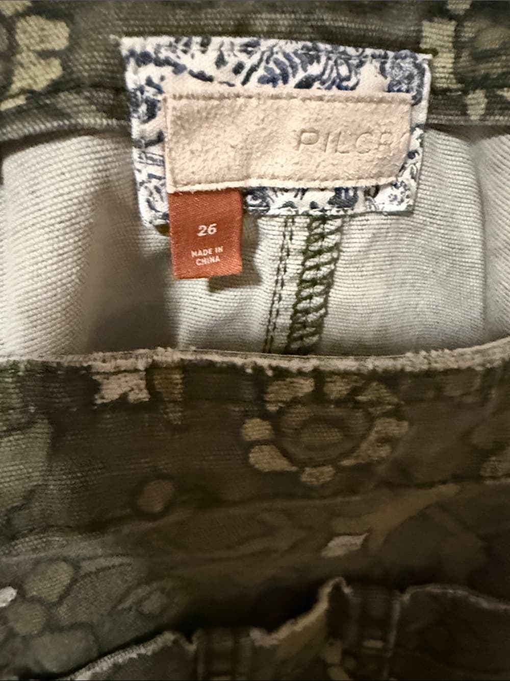 Pilcro Olive Green Floral Denim Shortalls 26 - Thumbnail 2