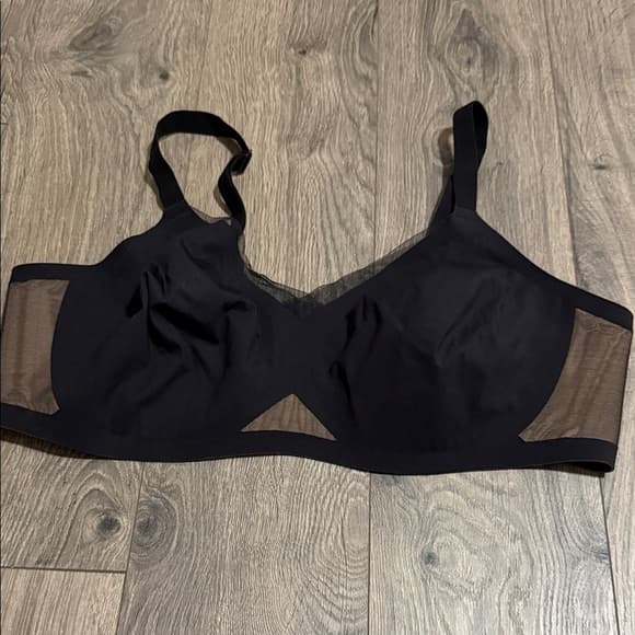 Honeylove Black Wireless Mesh Trim Bra - Thumbnail 4