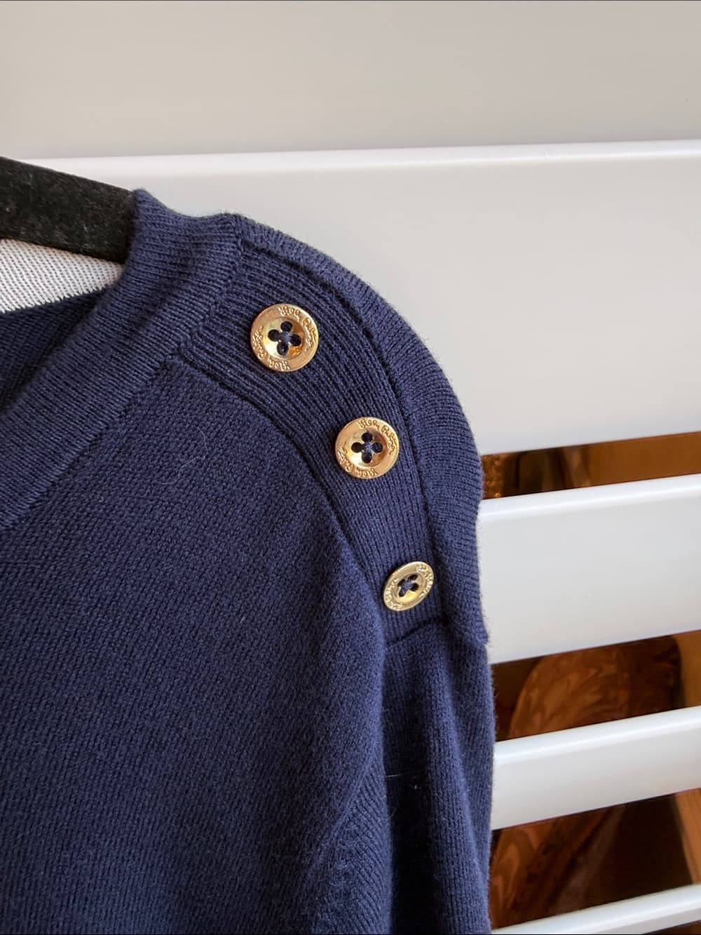 Lilly Pulitzer Navy Sweater with Cream Stripe Detail sweater contrast cuff xl - Thumbnail 3