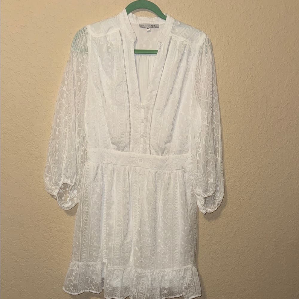 Baltic Born White Embroidered Midi Dress - Thumbnail 4