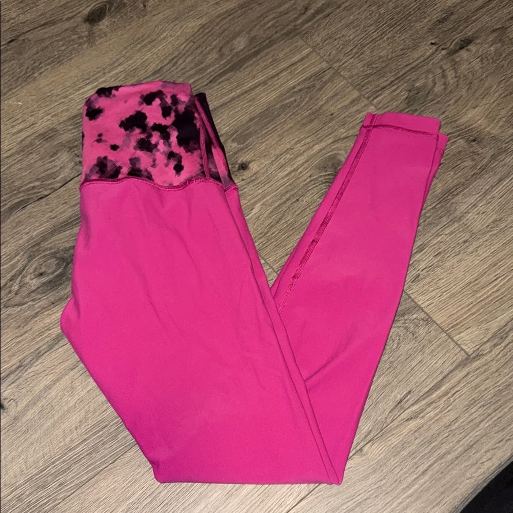 Lululemon Athletica Pink Leggings with Patterned Waistband - Thumbnail 4