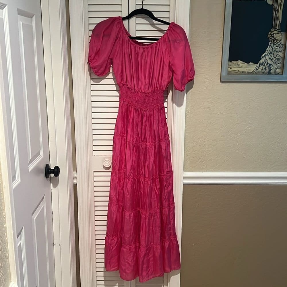 CJ Laing Pink Ruffled dress xs - Thumbnail 4