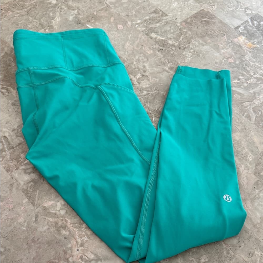 Lululemon Teal Athletic Leggings cropped size 6 - Thumbnail 4
