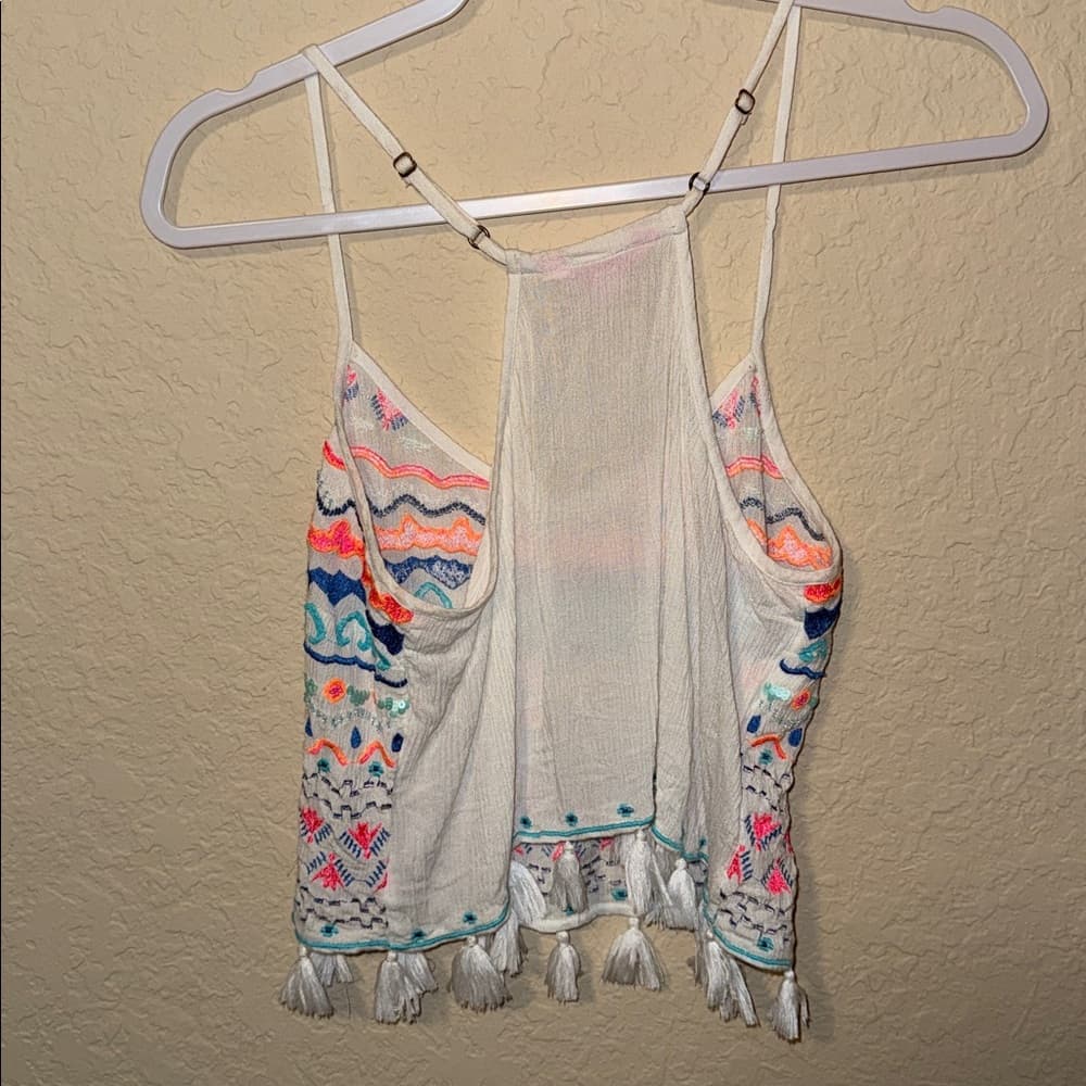 Lilly Pulitzer Multicolor Patterned Tassel tank xs - Thumbnail 4
