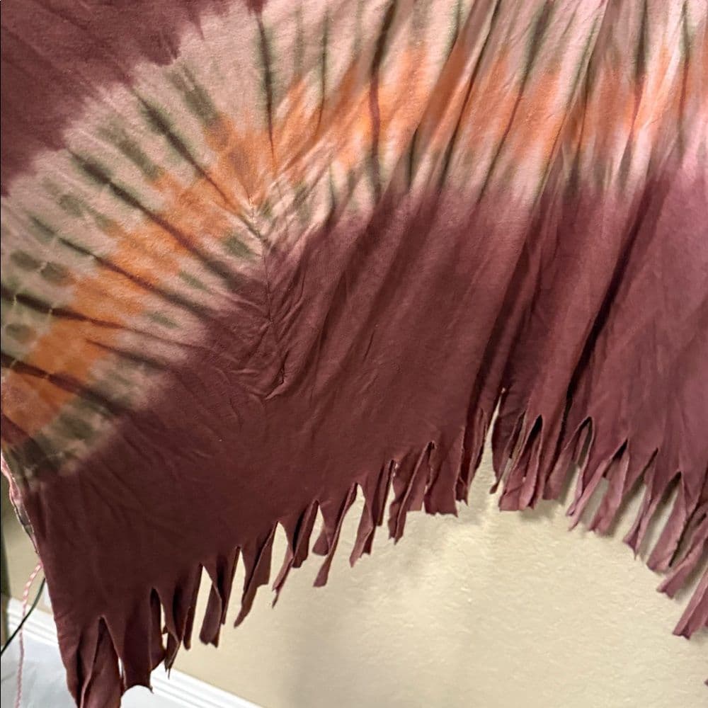 Gypsy Rose Fringed Tie-Dye Women's Top - Purples and Pinks one size - Thumbnail 3