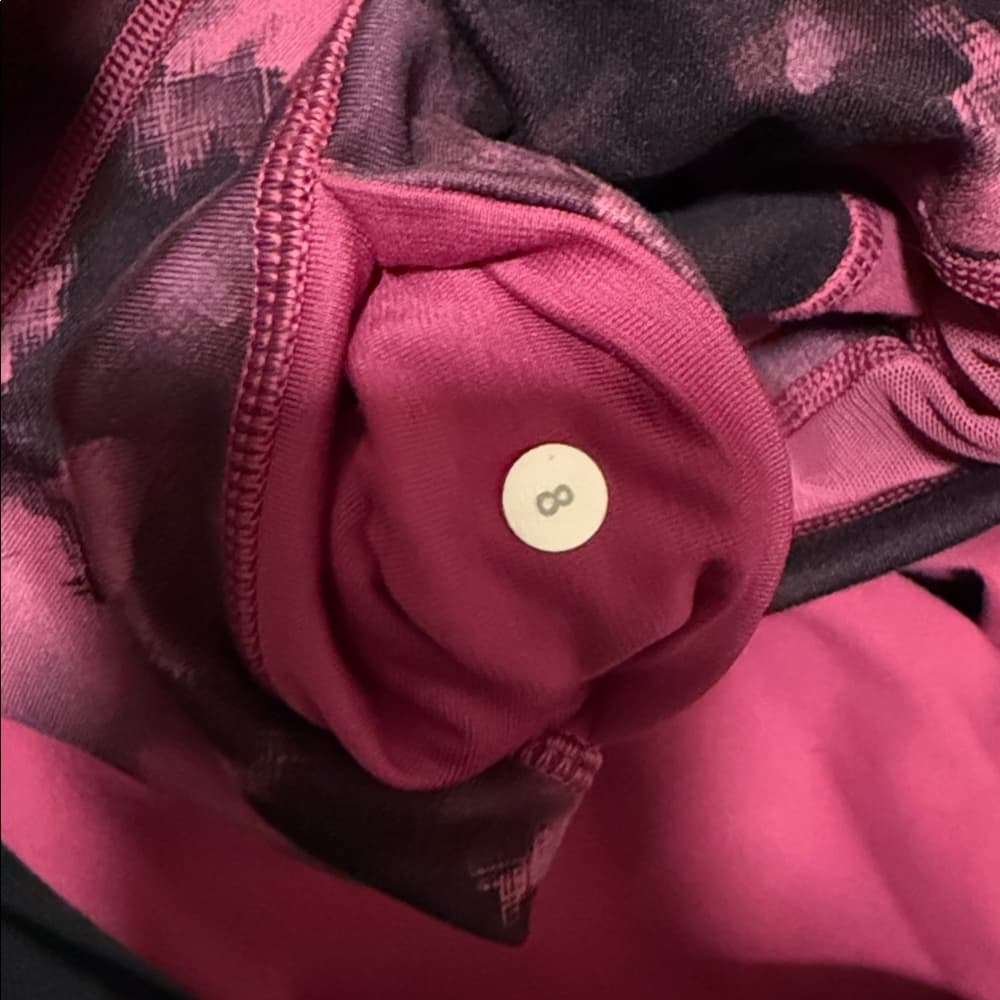 Lululemon Athletica Pink Leggings with Patterned Waistband - Thumbnail 2