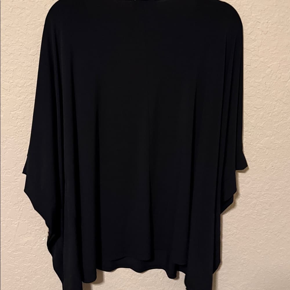 Peck & Peck Black Stud-Embellished Dolman Tunic stretchy plus size blouse 2x - Thumbnail 3