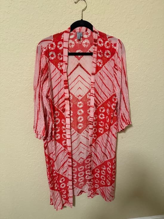 Bl*nk London one size Women’s Red Patterned Kimono Jacket - Thumbnail 5