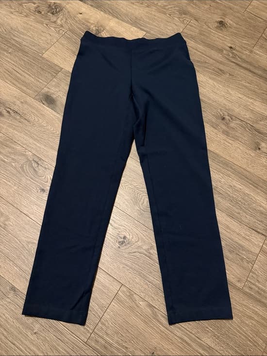 Eileen Fisher Dark Navy Straight-Leg Knit Pants - Thumbnail 4