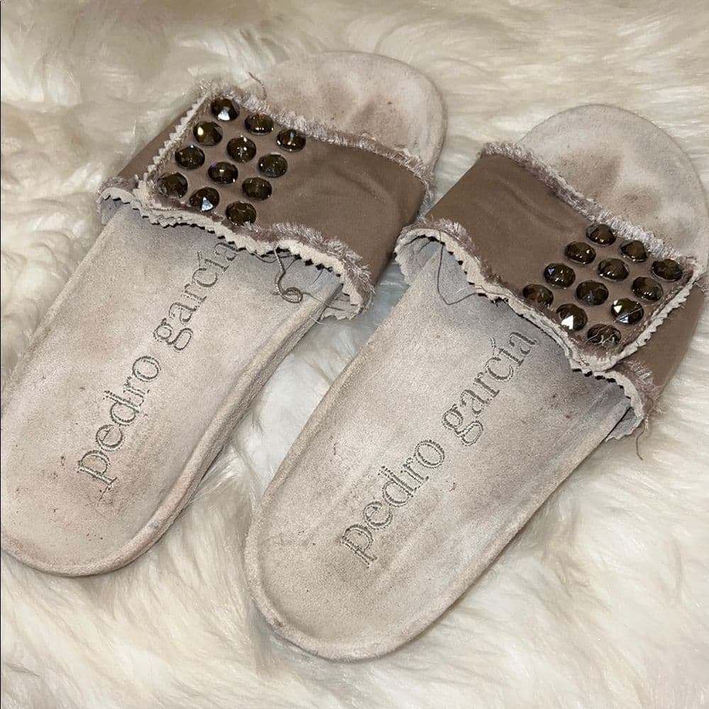 Pedro Garcia Tan Sandals with Studded Embellishments 36 - Thumbnail 4