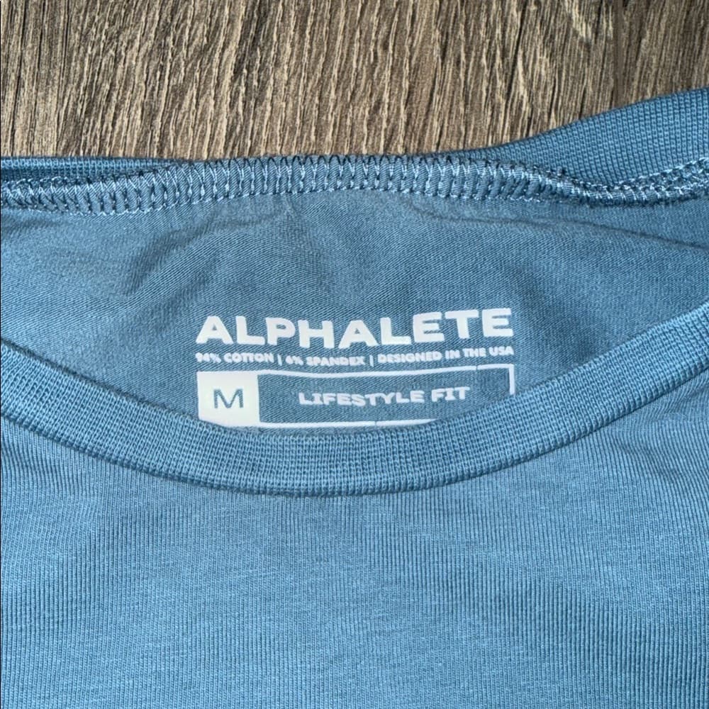 Alphalete Teal Cropped Long Sleeve Top