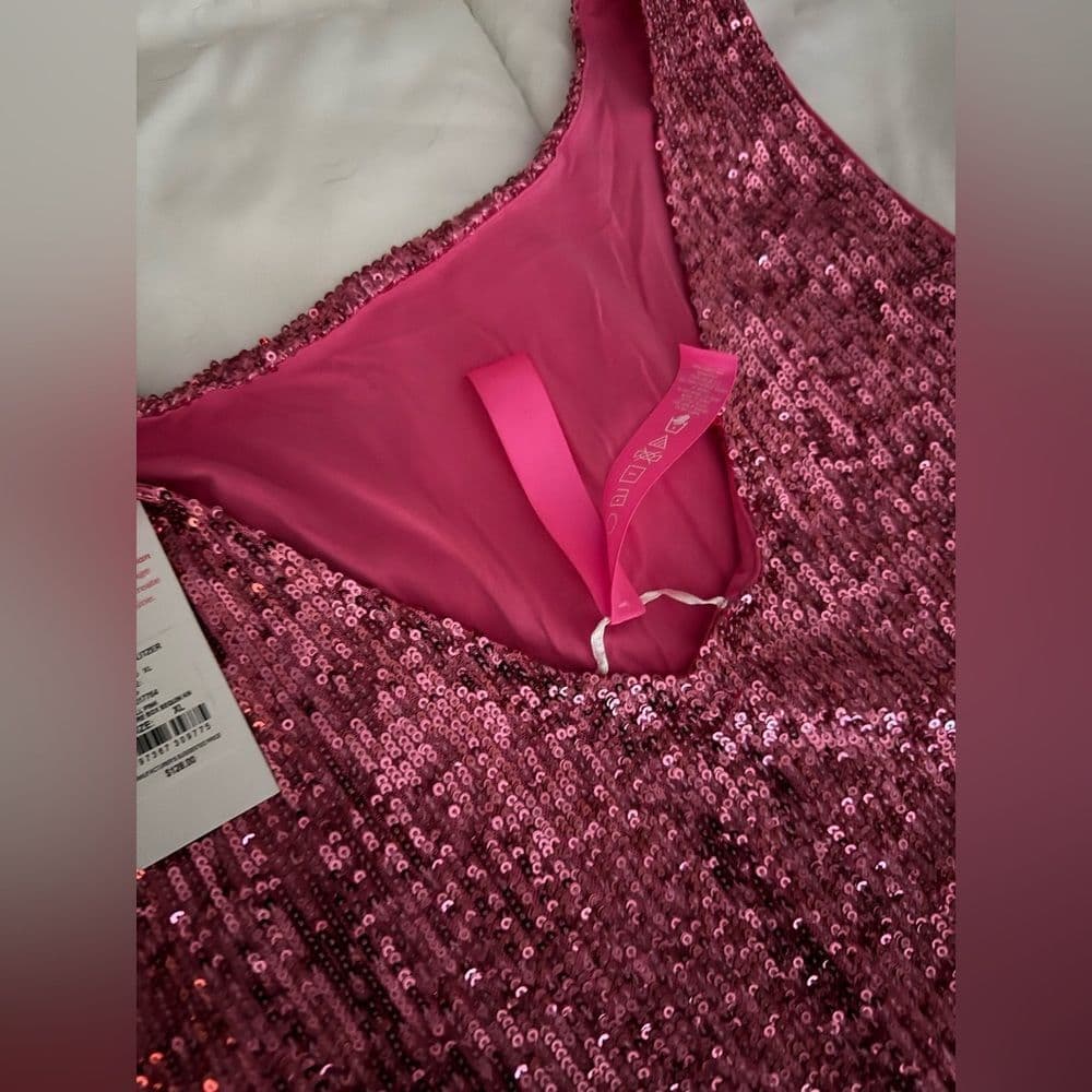 Lilly Pulitzer Jaret Sequin reversible stretch tank Pink Sequin Sleeveless XL - Thumbnail 2