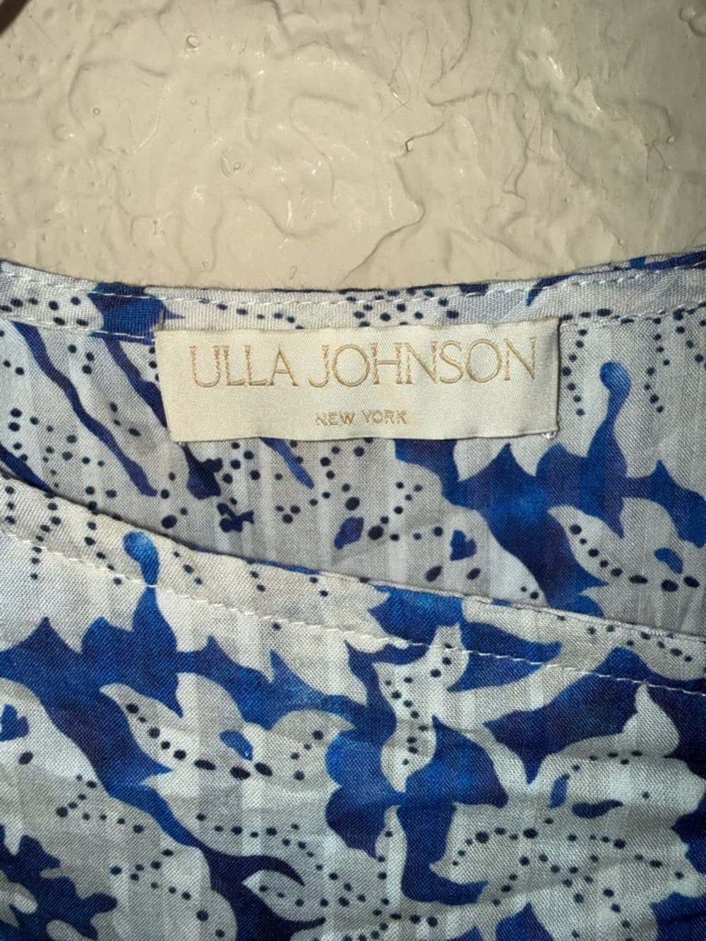 Ulla Johnson Sienna Flutter Sleeve Blue and White Floral Ruffle Blouse 0