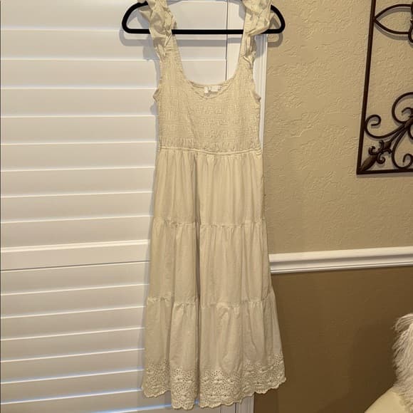 ASTR the label Cream Smocked Tiered Dress - Thumbnail 5
