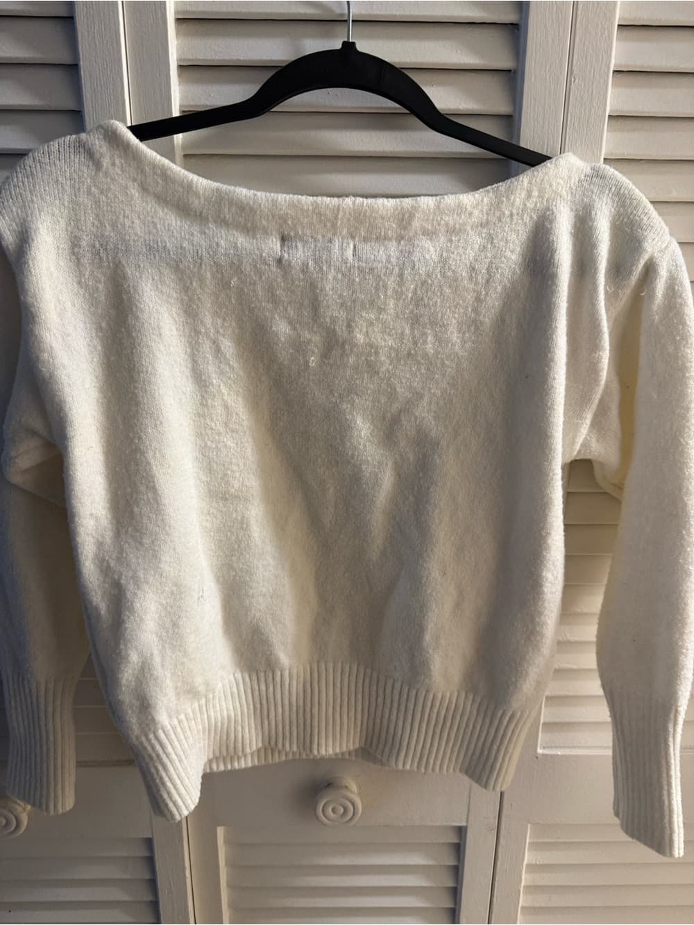 Balmain Paris Cream Embossed Logo Sweater cropped size large - Thumbnail 2