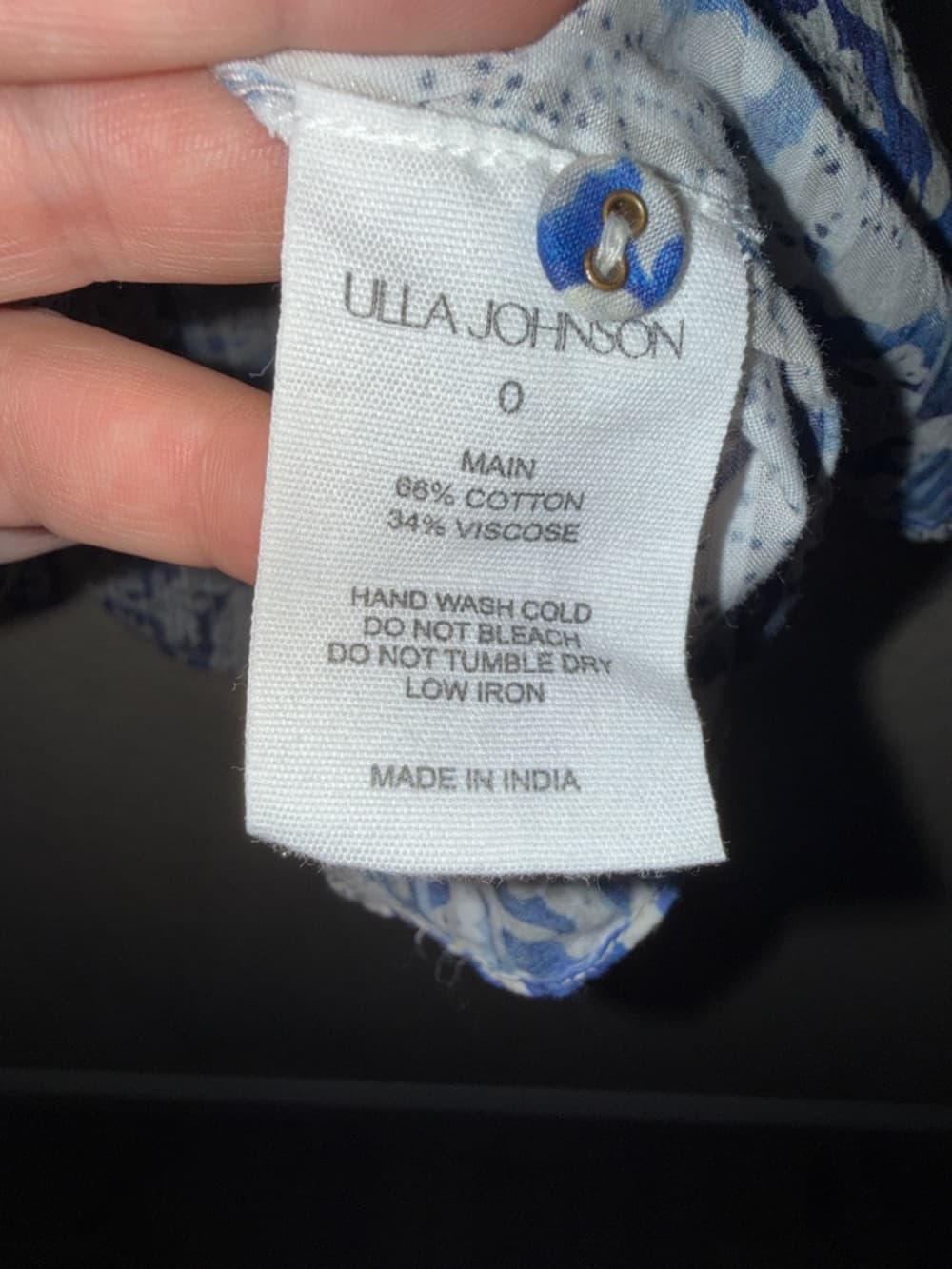 Ulla Johnson Sienna Flutter Sleeve Blue and White Floral Ruffle Blouse 0 - Thumbnail 2