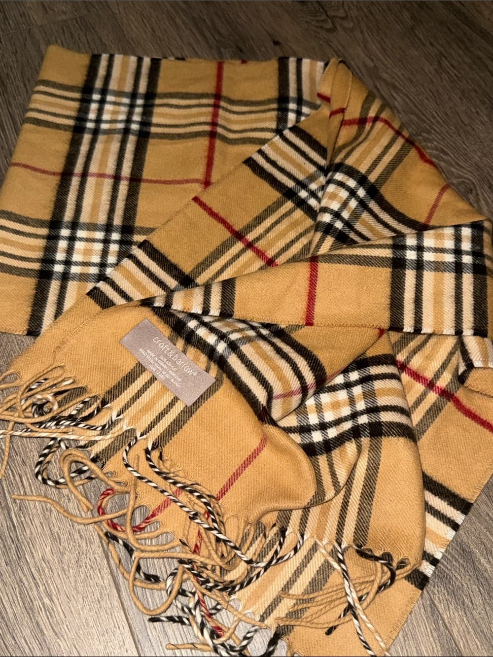 croft & barrow Mustard Yellow Plaid Fringe Scarf - Thumbnail 3