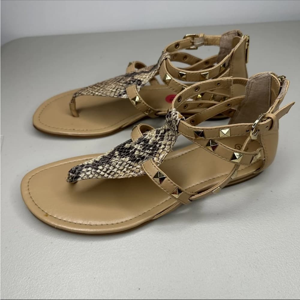 Isola Tan and Snakeskin Sandals 7.5 - Thumbnail 13