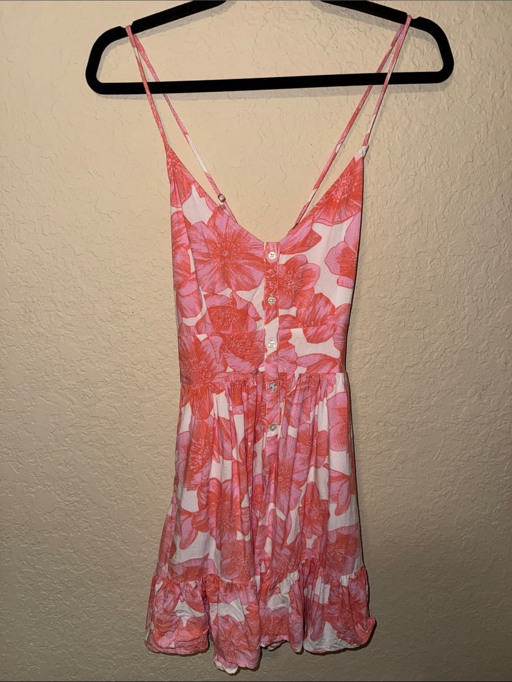 XIX Palms Coral Pink Floral Women’s Dress - Thumbnail 4