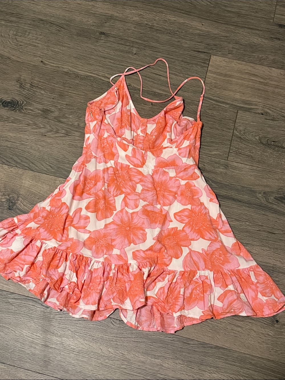 XIX Palms Coral Pink Floral Women’s Dress