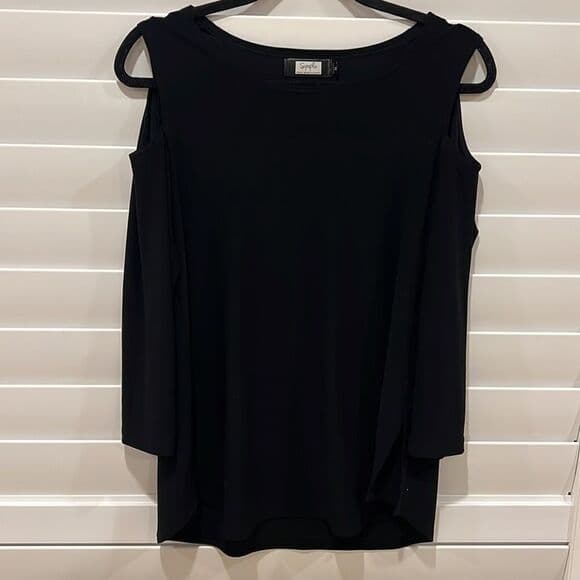 Sympli cold shoulder black stretch blouse size 8 - Thumbnail 4
