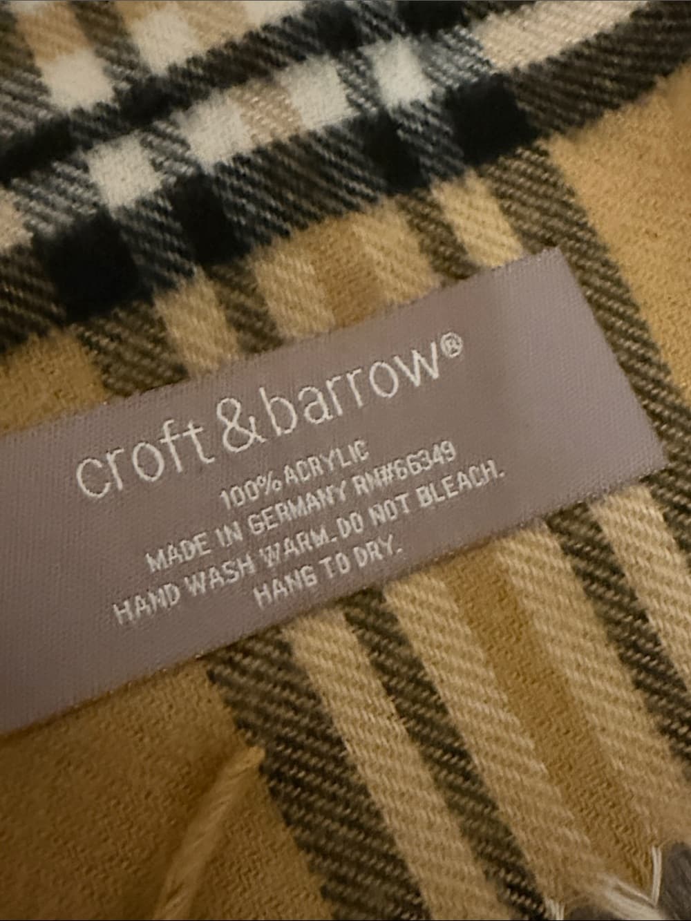 croft & barrow Mustard Yellow Plaid Fringe Scarf - Thumbnail 2