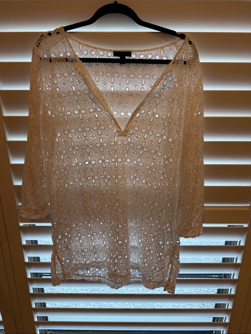 J. Crew White Eyelet Top perfect coverup large