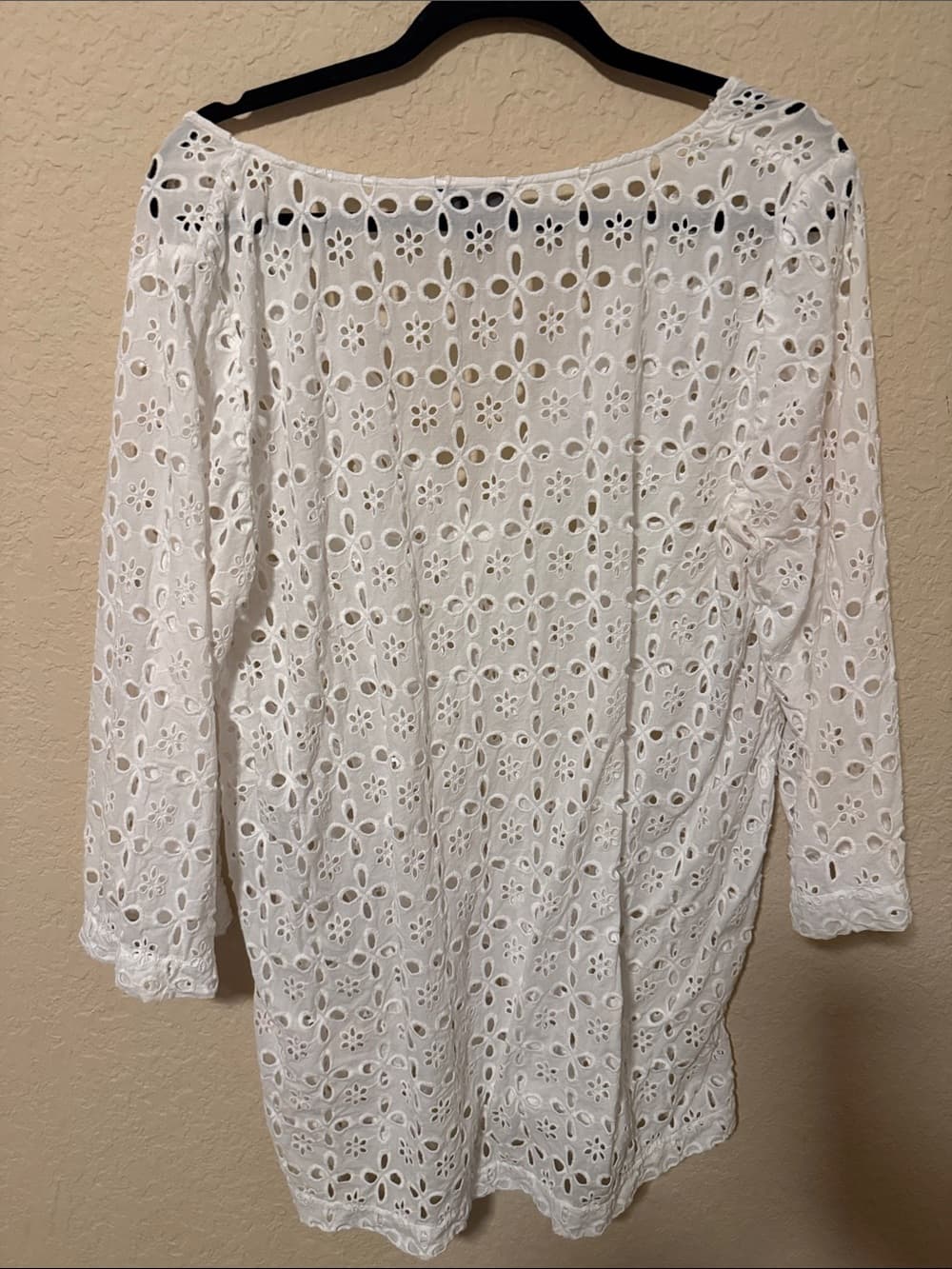 J. Crew White Eyelet Top perfect coverup large - Thumbnail 4