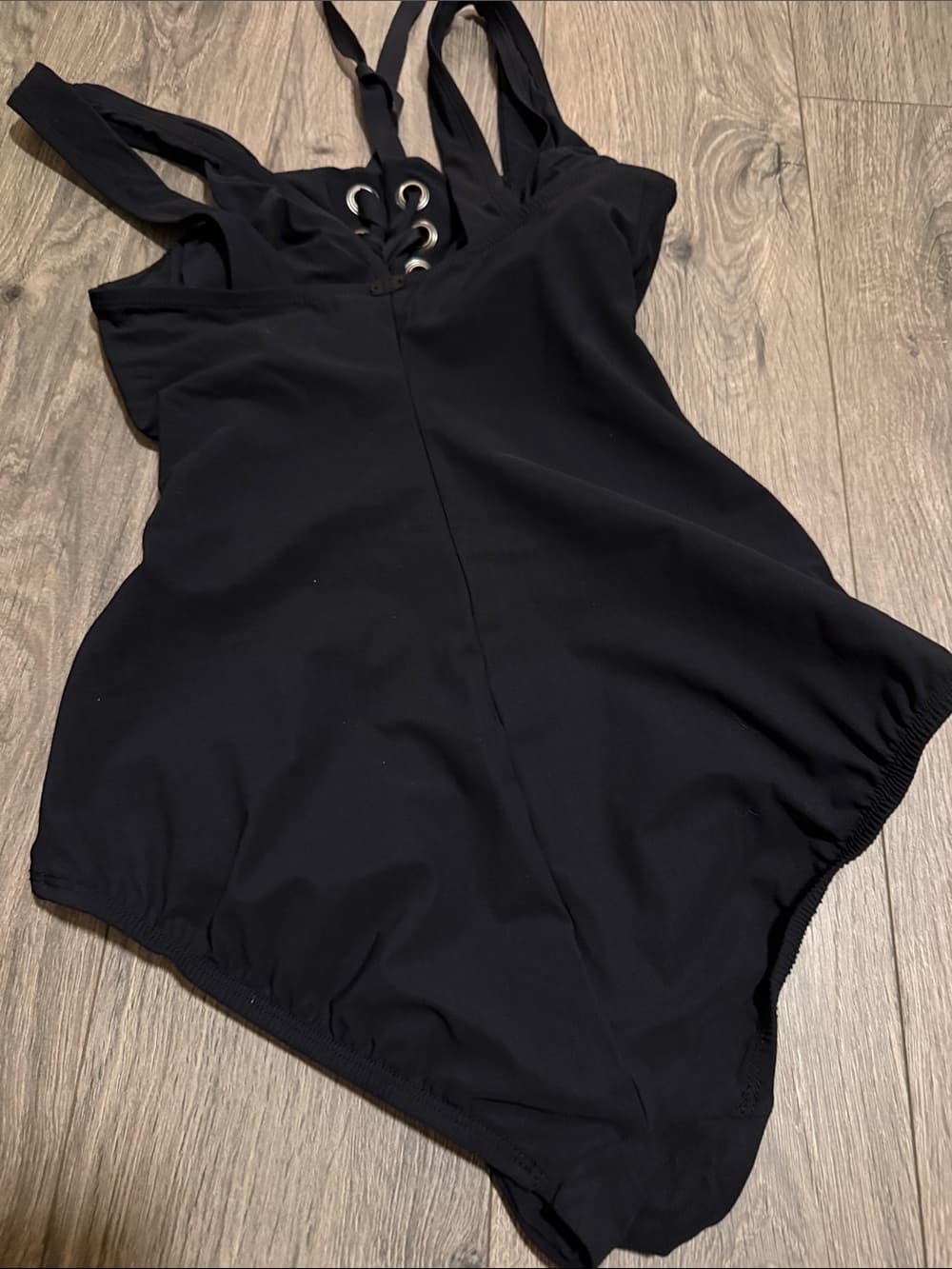 Amoressa Black Lace-Up One-Piece Swimsuit