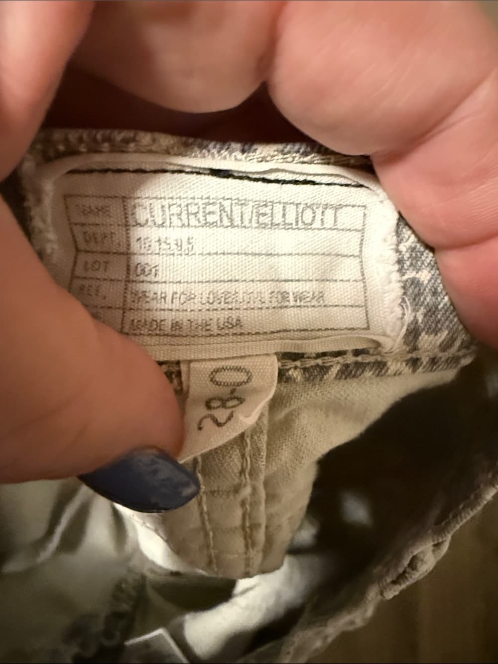 Current/Elliott tan snakeskin print Denim Jeans - Thumbnail 2