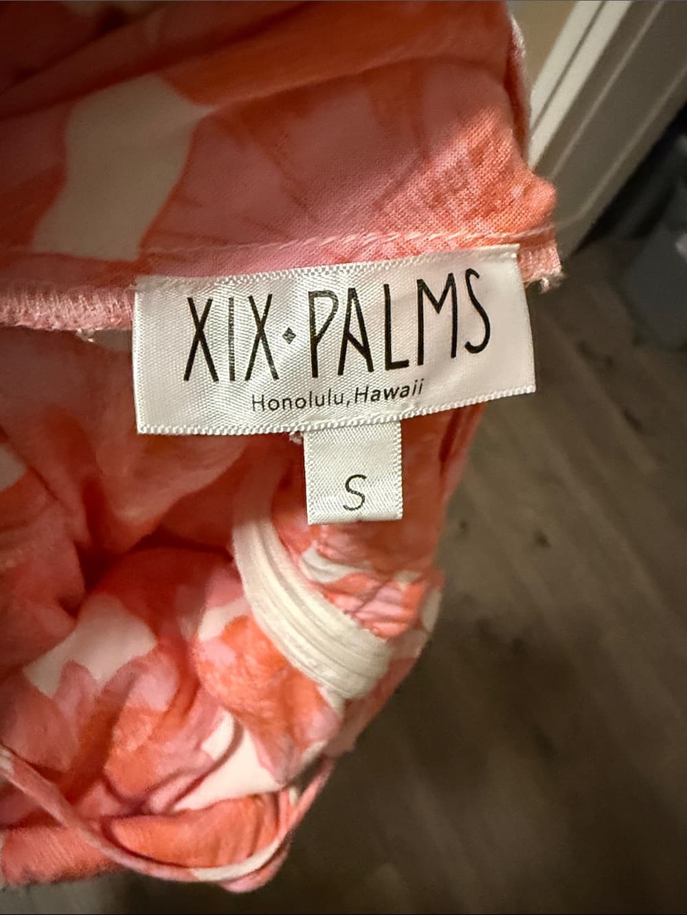 XIX Palms Coral Pink Floral Women’s Dress - Thumbnail 3