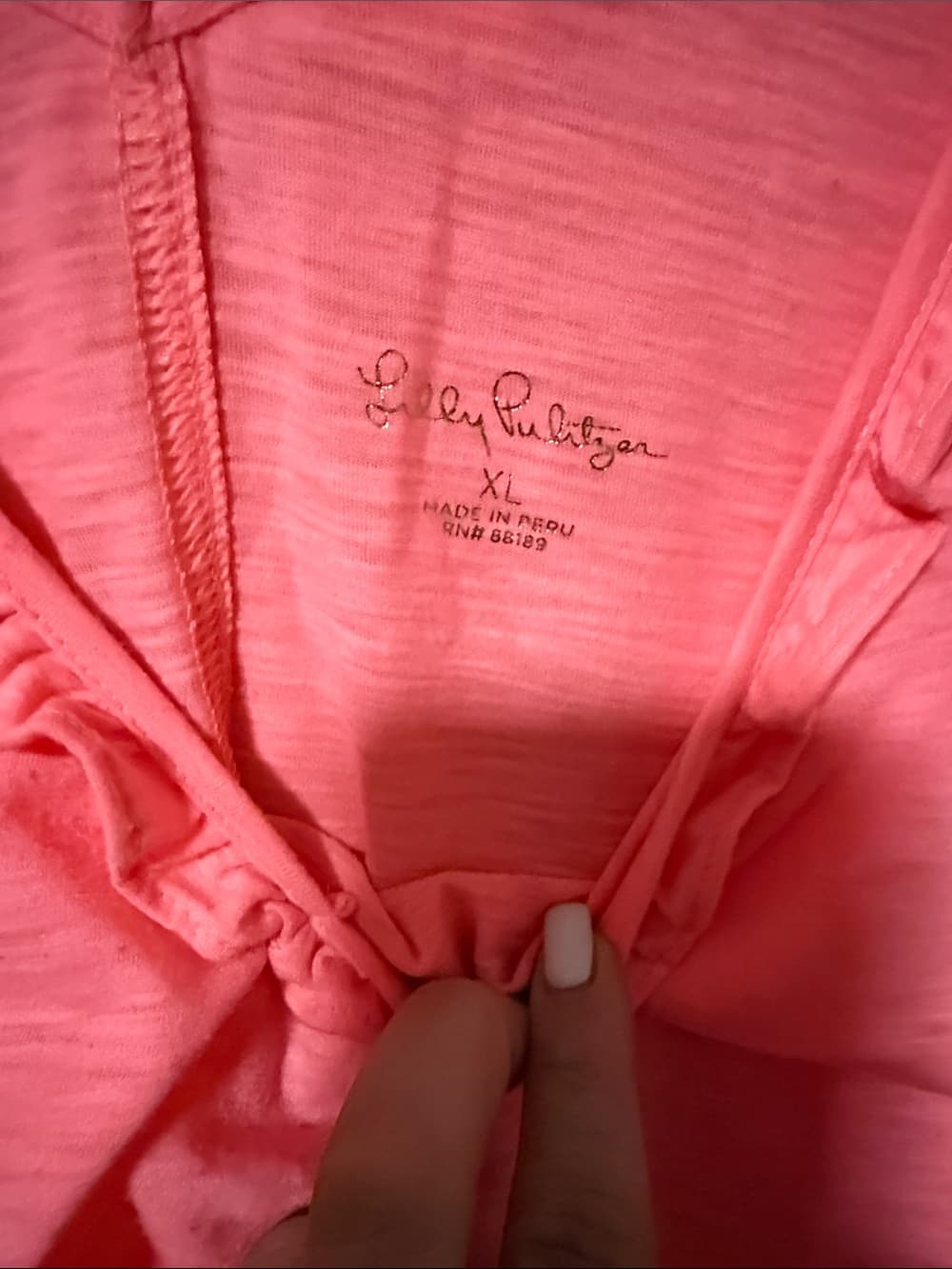 Lilly Pulitzer Coral Pink Ruffle V-Neck Tank xl