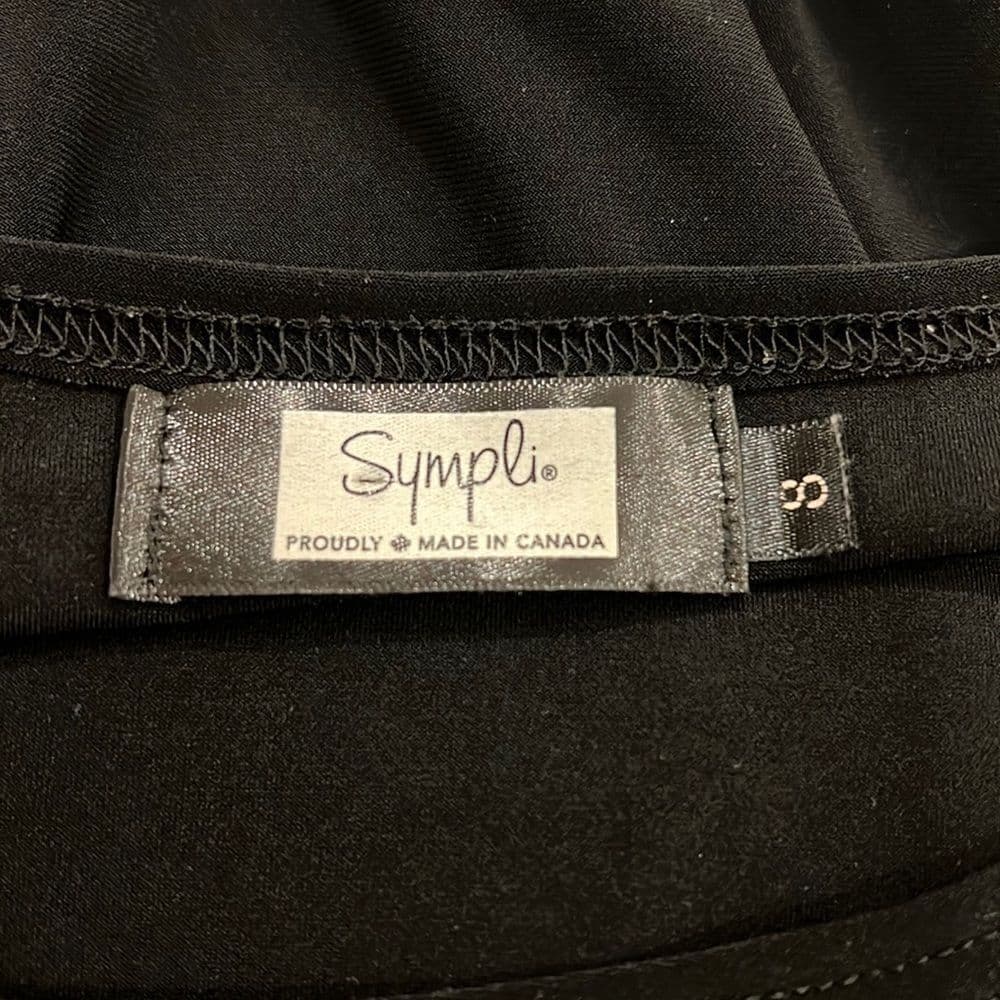 Sympli cold shoulder black stretch blouse size 8