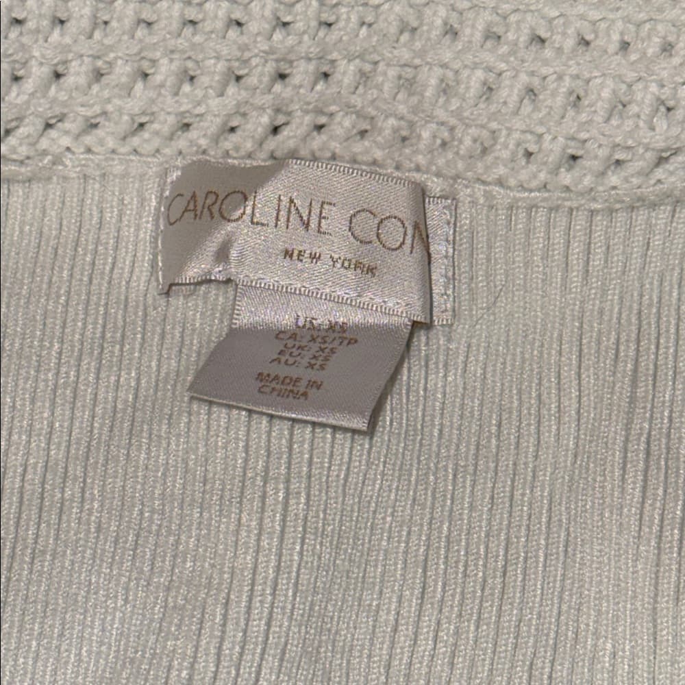 Caroline Constas Cream Ribbed Knit Tank size xs