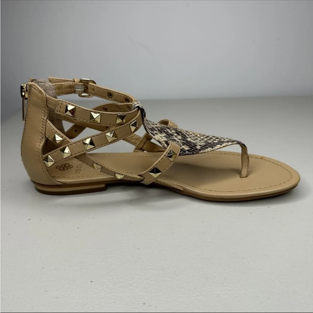 Isola Tan and Snakeskin Sandals 7.5 - Thumbnail 4