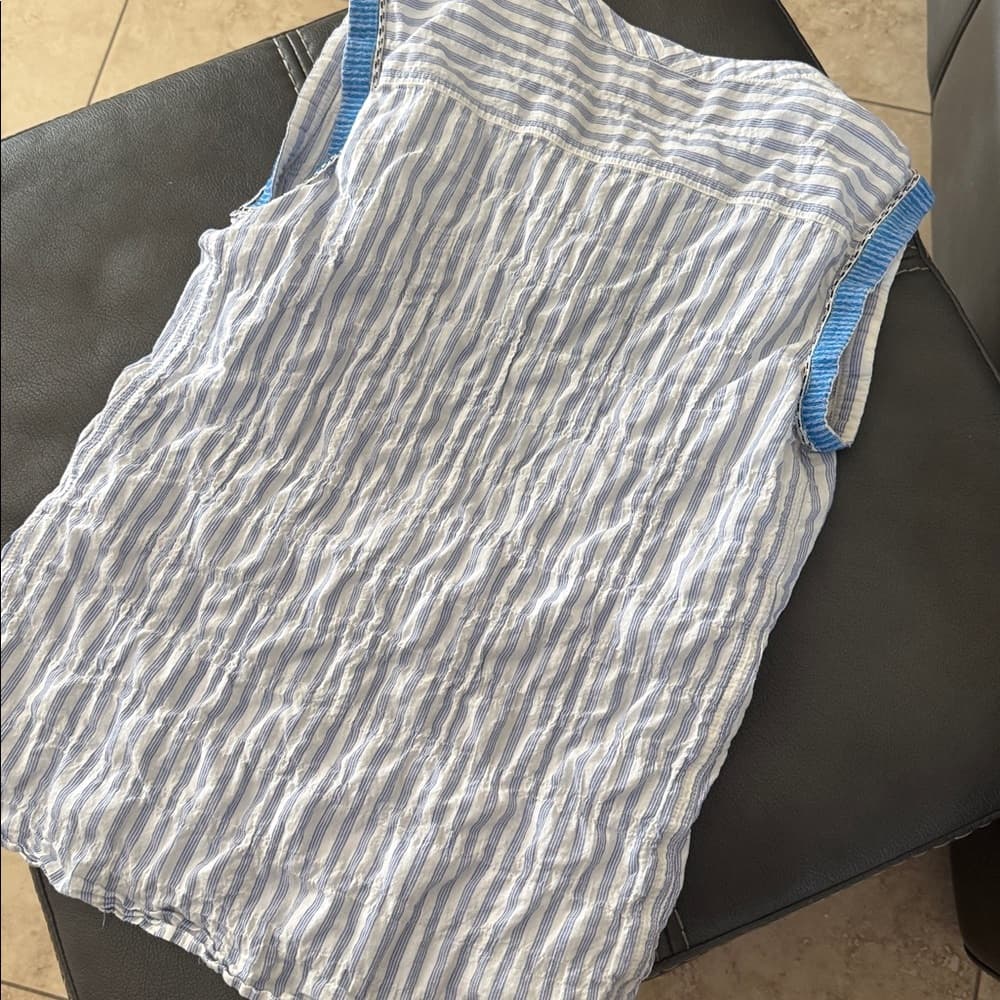 J. Crew Blue & White Striped Embroidered Tunic - Thumbnail 3