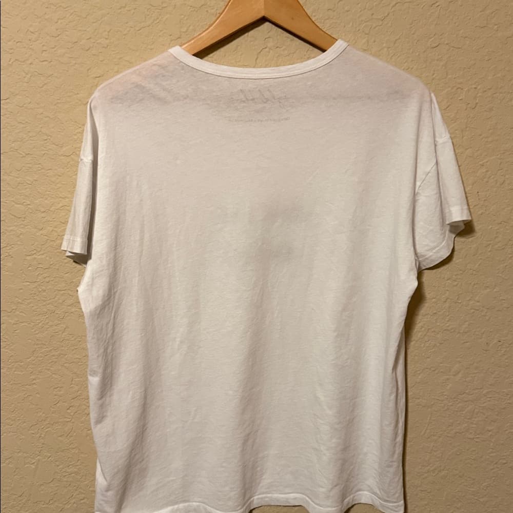 Wyld Blue Meet Me In Montauk White Tee with Brown Script Logo - Thumbnail 2