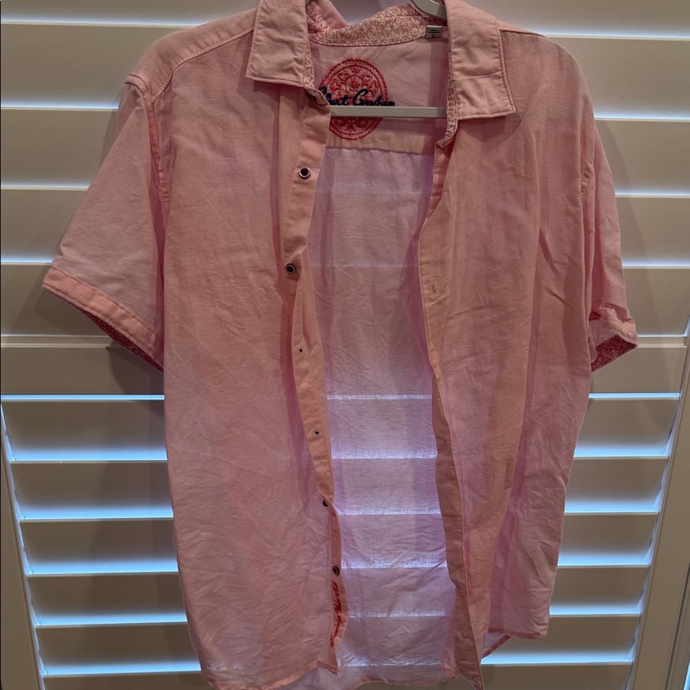 Robert Graham Pink Linen Short Sleeve Men's Shirt