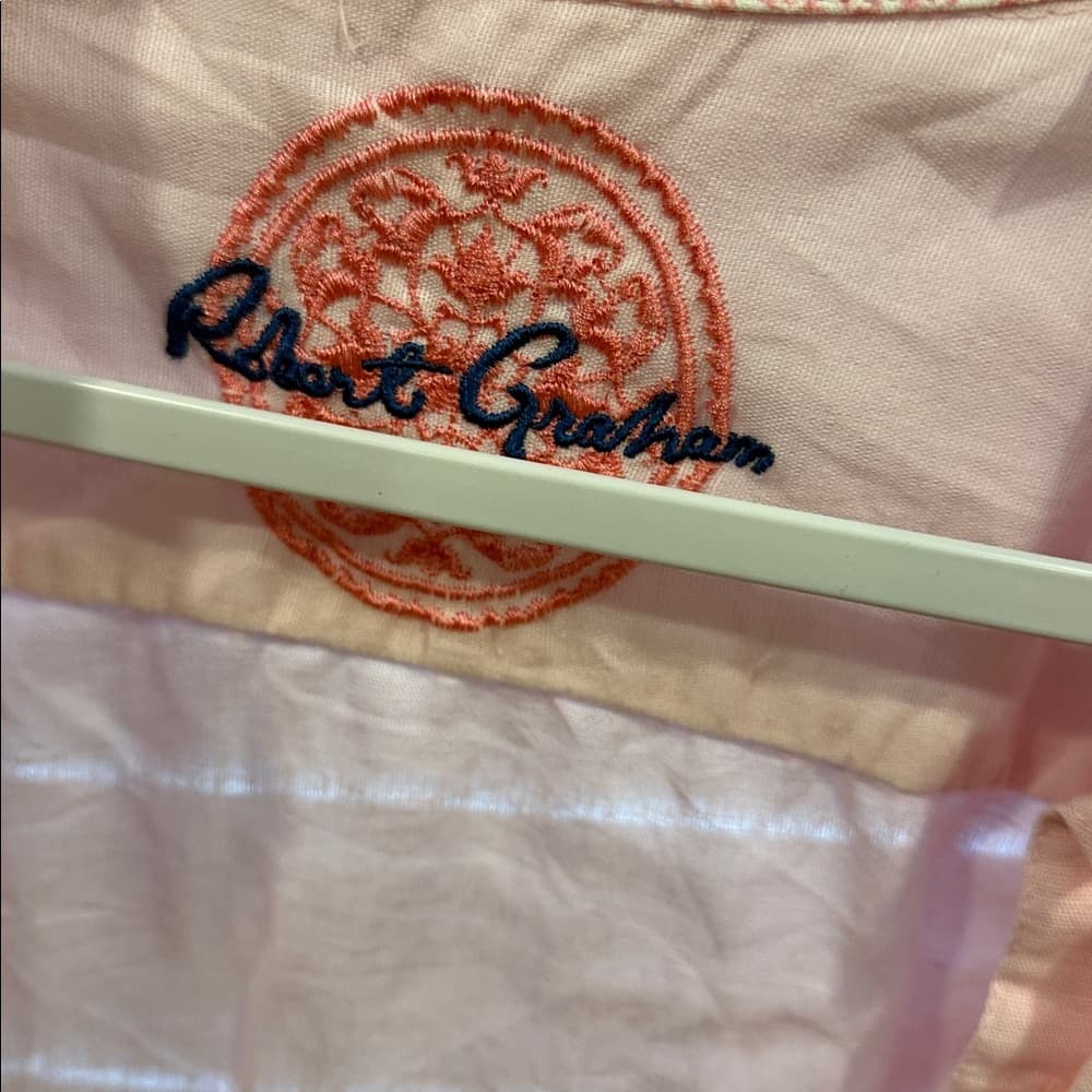 Robert Graham Pink Linen Short Sleeve Men's Shirt - Thumbnail 3