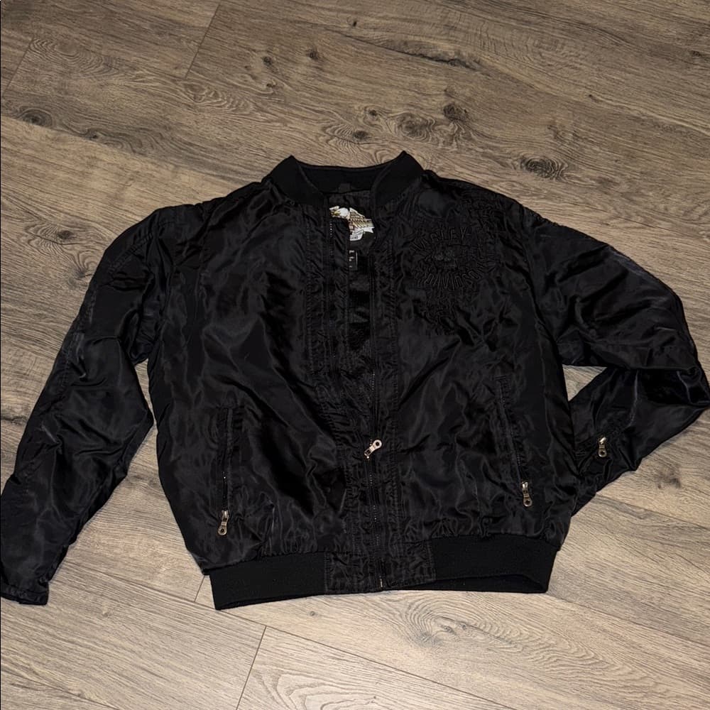 Harley-Davidson Black Jacket size medium mens biker - Thumbnail 5
