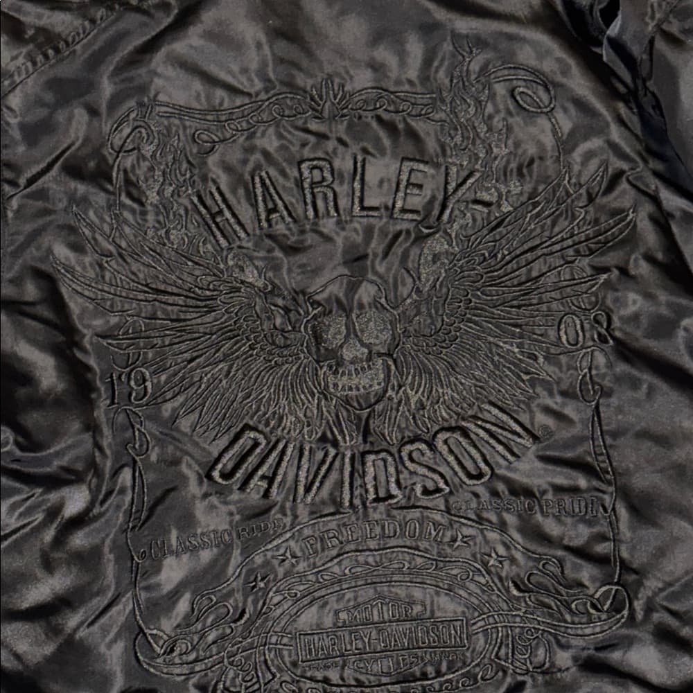 Harley-Davidson Black Jacket size medium mens biker - Thumbnail 4