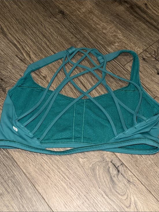 lululemon athletica Teal Crisscross Back Sports Bra - Thumbnail 4
