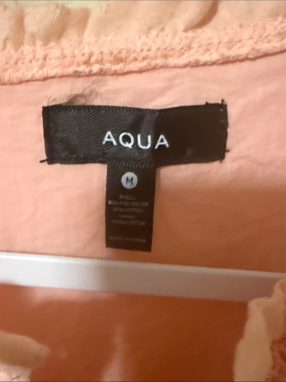 Aqua Peach Tunic Dress with Pink Lace Trim - Thumbnail 2