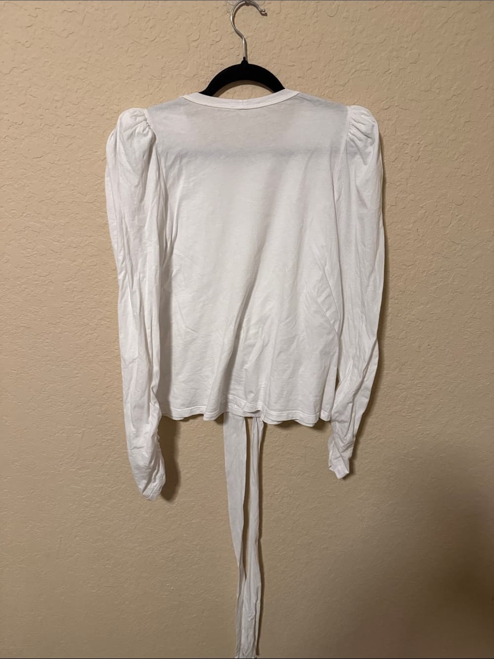 A.L.C. White Tie-Front Puff Sleeve Blouse - Thumbnail 2