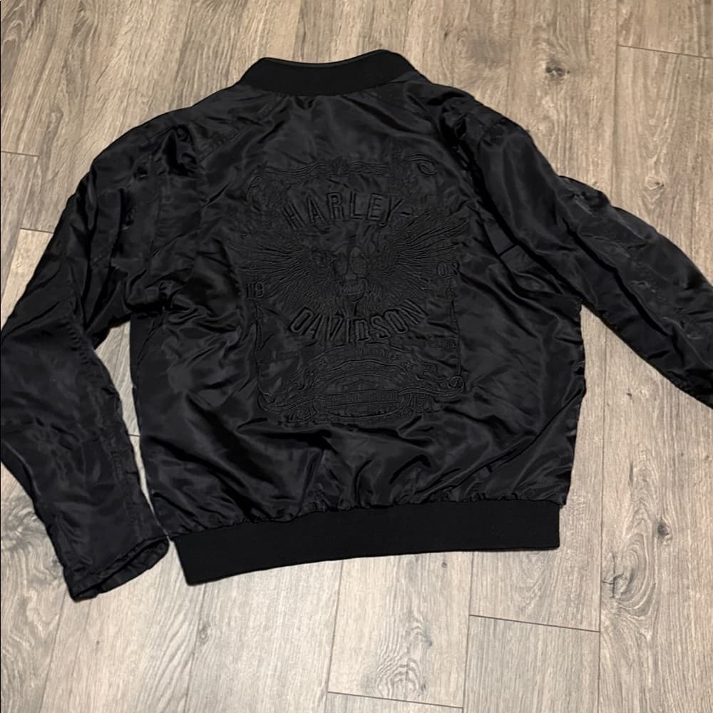 Harley-Davidson Black Jacket size medium mens biker - Thumbnail 3