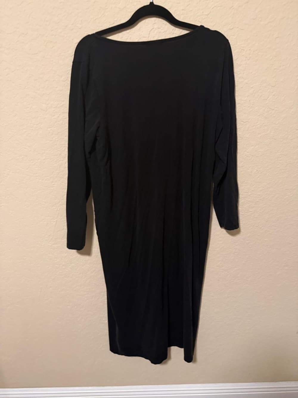 Eileen Fisher Black Long Sleeve Midi Knit Dress - Thumbnail 2
