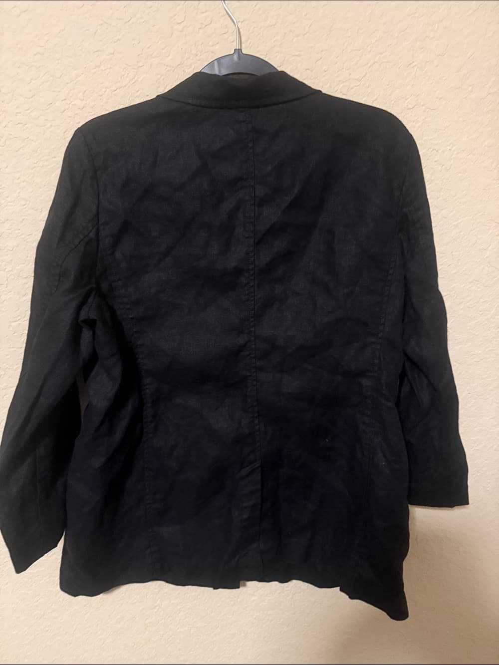 Eileen Fisher Women’s Black Linen Blazer Jacket large/xl - Thumbnail 2