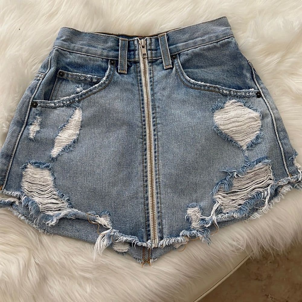 Carmar denim skirt distressed size 23 - Thumbnail 4