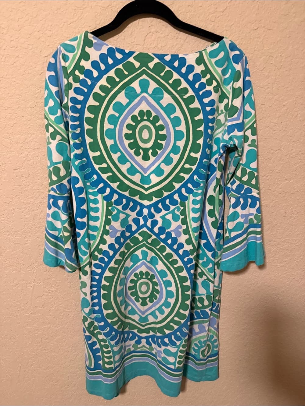 Barbara Erickson Green & Teal Printed Women’s Dress medium - Thumbnail 3