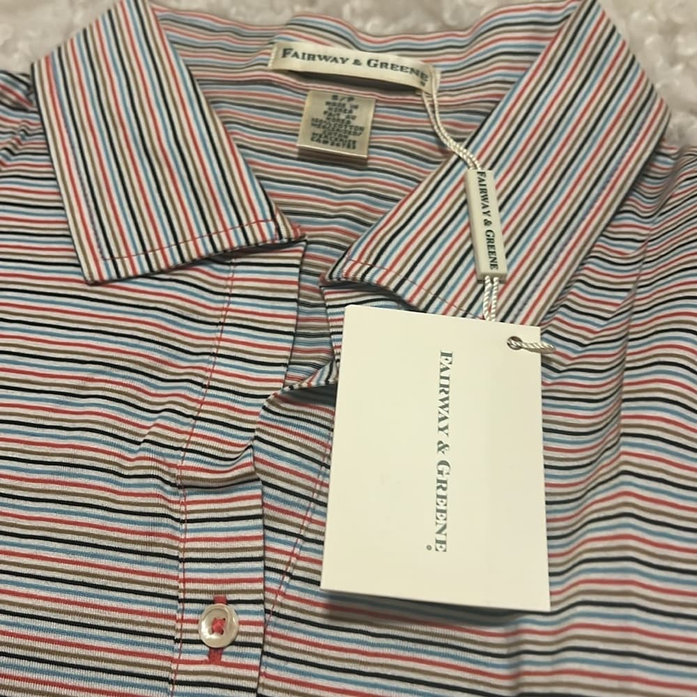 Fairway & Greene Red and Blue Striped Polo - Thumbnail 3
